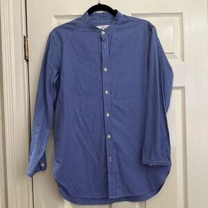 Tibi Men's Blue Gingham Button Down Shirt
